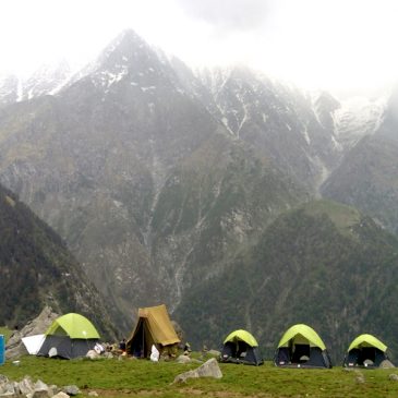 Triund Trek Camping at Snowline